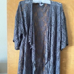 SOLD Lularoe Monroe Lace Kimono with Fringe